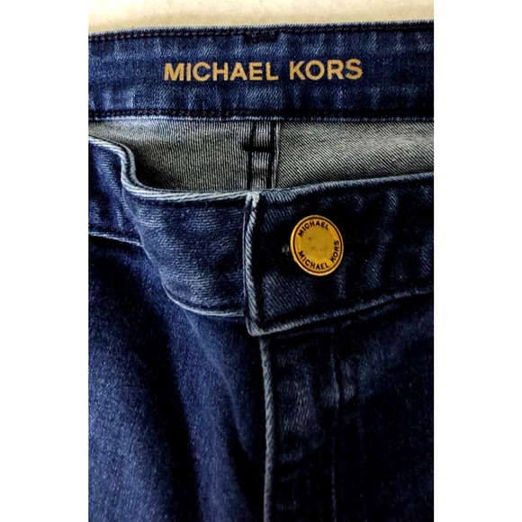 Michael Kors Boyfriend Jeans Women's Size 10 Short Dark Wash Blue Denim - Picture 4 of 7